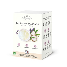 [K1758] Pochette cosmétique DIY - Recette de baume de massage relaxant lavande &amp; huile de coco